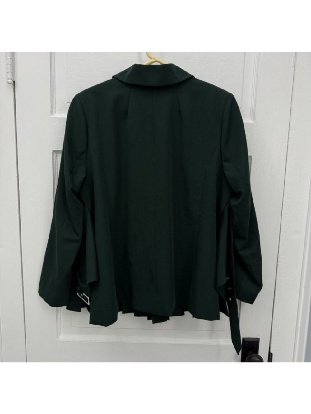 ELOQUII Womens 18 Green Pleat Waist Belted Blazer Jacket Open - Picture 5 of 9